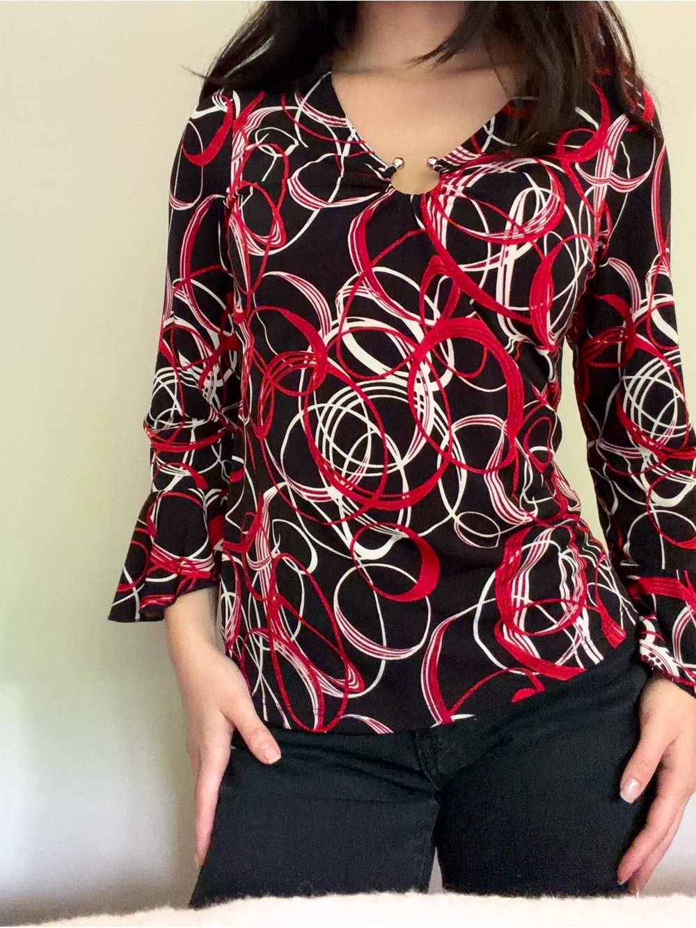 Vintage Y2K One 4 U Abstract Print Top - size Small
